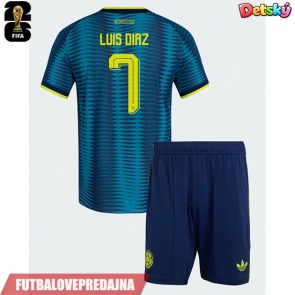 Lacne Dětský Futbalové dres Kolumbia Luis Diaz #7 MS 2026 Krátky Rukáv - Preč (+ trenírky)
